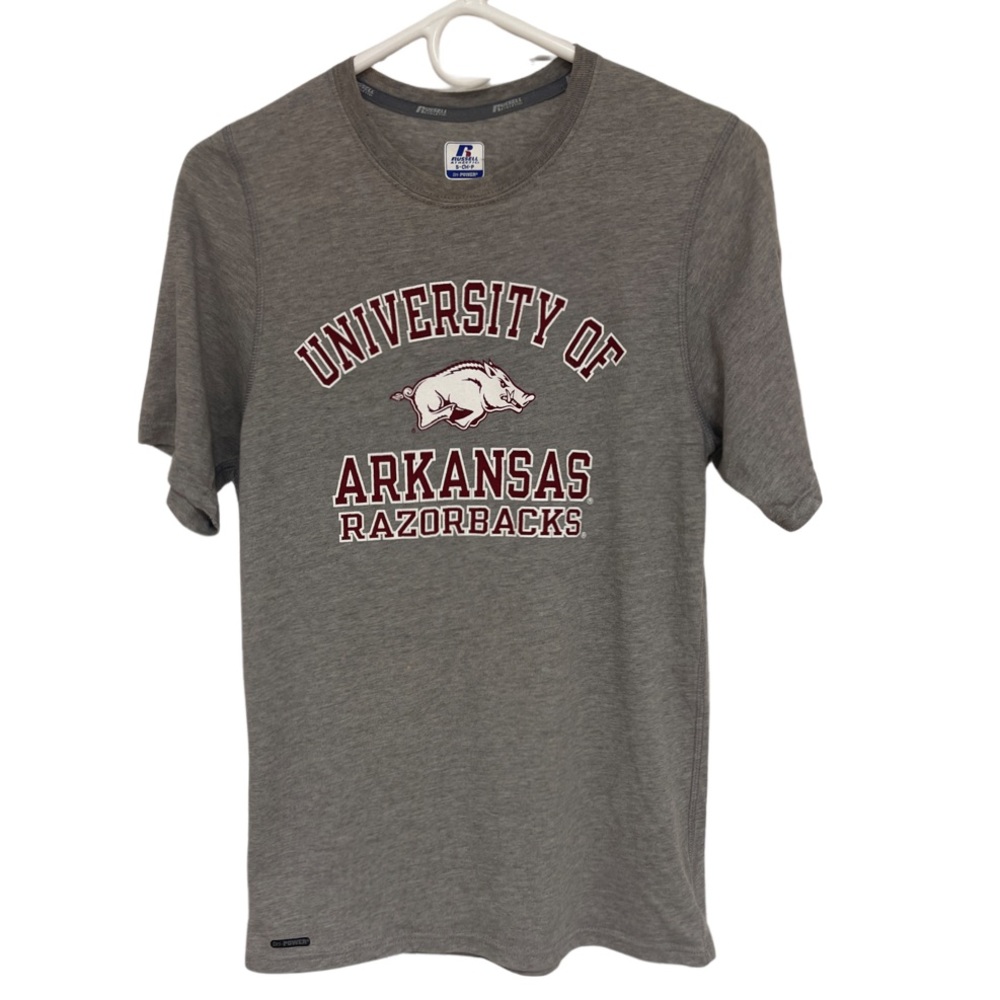Arkansas Razorbacks NCAA Russell Athletic Dri-Power Tee Women’s Small Gray